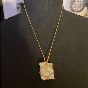 Wrapped Raw Clear Quartz Necklace
